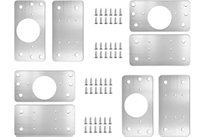 ZOETEKWAY 8 szt. Płyta naprawcza zawiasów szafki, zawiasy ze stali nierdzewnej zestaw naprawczy do szafek ze stali nierdzewnej płyta naprawcza zawiasów ze śrubami