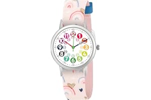 CHAOTECHY Kinderuhr für Mädchen und Jungens. Kleine Kinder Lernen die Zeit kennen und leicht zu lesen. Justierbares Nylon Armband, Analog Uhr für Jungens und Mädchen zwischen 4 bis 11 Jahren