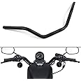 Motorcycle Hanger 1 inch 25mm Ace Cafe Racer Clubman Handlebar Handle bars handlebars Bar compatible with Harley Sportster XL883 XL1200(Black Medium)