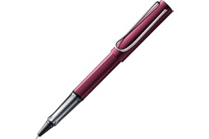 ‎LAMY Lamy AL-star black purple Tintenroller - leichter Stift mit transparenten, ergonomischen Griff & Strichbreite M - Gehäuse aus Aluminium – mit Tintenrollermine M 63 Strichbreite M in schwarz