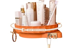 VEXNOOK Narożny regał prysznicowy bez wiercenia, obracany o 360°, organizer łazienkowy, organizer na szampon, uchwyt narożny | wodoszczelny i nierdzewny, praktyczny organizer, prysznic bez wiercenia, kolor