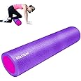 Gluckluz Foam Roller High Density EVA Solid Glossy Column Rollers for Yoga Fitness Muscle Massage Exercise Gym Pilates Physical Therapy Balance (Purple)