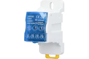 TYENAZA Bornier, UKK-80A 690V Boîte De Jonction, Boîte De Distribution De Terminal, Bornier Rail Din, Boîte Electrique, Dispositif De Protection De Micro-ordinateur Avec Couvercle De Protection(Bleu)