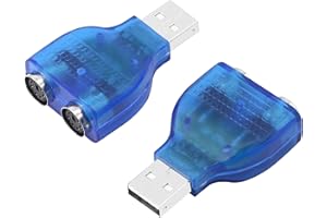 YACSEJAO USB to PS/2 Adapter USB Male to PS2 Female Converter Splitter Replacement USB Keyboard to PS2 Adapter - F/M - USB keyboard to PS2 Adapter for Mouse Keyboard-2 PCS