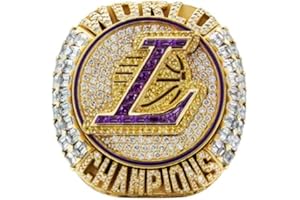 YTYL 2020 NBA Lakers Championship Bague de basket-ball James taille 9-13 Réplique souvenir de fan Mouvement Bague amovible avec boîte en bois Cadeau d'anniversaire