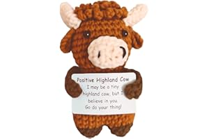 Doraler Highland Cow Gifts for Women,Xmas Gift,Cute Handmade Positive Crochet Animals Small Moo Gifts for Women Men Birthday Christmas Stocking Filler Xmas Present ﻿