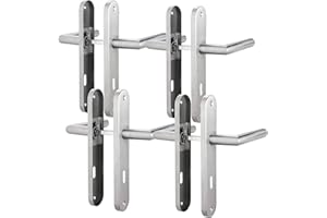 AwmnSrman Türgriffe Innentüren Türklinke Türbeschlag Drückergarnitur Zimmertür Garnitur (225 * 40MM) 72MM-BB-Buntbart Set 4er-Set Moderne Edelstahl 8 Türklinken & 8 Langschilder