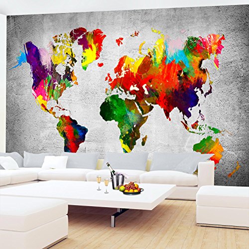 Fototapete Weltkarte 308 x 220 cm – Vliestapete – Wandtapete – Vlies Phototapete – Wand – Wandbilder XXL – !!! 100% MADE IN GERMANY !!! Runa Tapete 9124010a - 4