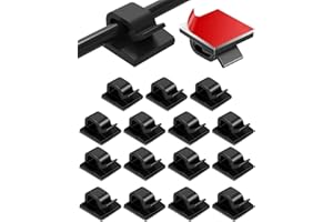 TPZORJX 20 pcs Fermacavo,fermacavi muro,Portacavi Portacavi Nero Autoadesivo Gestione Cavi Fermacavi Guidacavi Organizer Fermacavi Fissaggio Cavi Casa Ufficio Scrivania Battiscopa Plastica