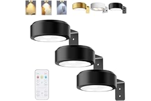 HItianya Topveden Picture Lights for Wall, Magnetic Painting Light, Luci per quadri senza fili, luci per poster con 3 temperature di colore e telecomando (Nero*3PC, 3Color)