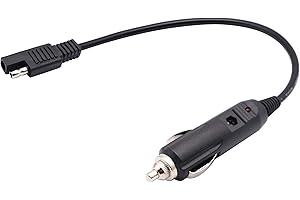 AAOTOKK Cavo Accendisigari SAE, 12V Accendisigari Spina Maschio a SAE 2 Pin Sgancio Rapido Connettore Disconnessione Adattatore Prolunga Cavo Ricarica Con Fusibile e Luce LED(30 cm/12 Pollici)