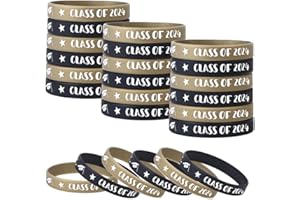 Acewen 36PCS Class of 2024 Bracelet Silicone Graduation Bracelets Rubber Bracelets Graduating Celebration Bracele for Teacher Student Graduating Gifts, Graduation Party Supplies