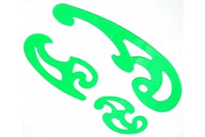 HABERCRAFTS Règle courbe française pour le dessin, la couture, le dessin technique et les courbes, règle incurvée, modèles de dessin ellipse, modèle de dessin en plastique robuste (ensemble de 3 pièces)