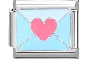 Hoomall Italian Charm Bracelet Armband Charms 10x9mm Silber Titan Stahl Italian Charms DIY Modul Armband Abnehmbare, Personalisierte Geschenke