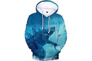 Silver Basic Film di Godzilla vs Kong Maglia Cosplay Godzilla Costume Felpa con Cappuccio per Bambini e Ragazzi