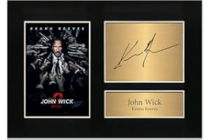 SOOMFON Zulu Image Photo imprimée avec autographe de John Wick Keanu Reeves Format A4 Noir