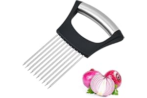 YPYMOD Stainless Steel Onion Holder, a Small Kitchen Hand Onion Slicer, an Onion Holder for Slicing Fruits, Vegetables, Meat, etc.(14.2cm)