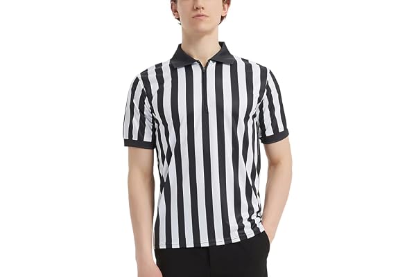 TOPTIE Maillot d'arbitre à Manches Courtes pour Homme de Style Professionnel Chemise de Sport d'arbitre