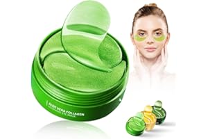 ‎MONTEGONI 60 Stück Aloe Vera Augenpads gegen Augenringe, Hyaluronsäure-Augenpflaster gegen Augenringe, Falten, Schwellungen und Tränensäcke
