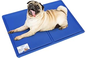 HAPPY HACHI Tappetino Refrigerante per Cani Gatti, Pieghevole Tappeto Refrigerante Cani Cane, Raffreddamento Rapido di 30 Secondi Tappetini Tappetino Rinfrescante per Cani Gatto (M 65x50 cm, Blu)