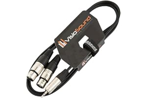 VISIOSOUND 3.5mm Stereo TRS Mini Jack to Twin 2 x Female XLR Lead/Audio Signal Cable 1.5m