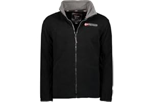 Geographical Norway TAMAZONIE MEN - Spessa E Calda Felpa Da Uomo Con Chiusura A Zip - Giacca Invernale Calda Da Uomo - Felpa A Maniche Lunghe Foderata - Maglione Comfort All'aperto NERO