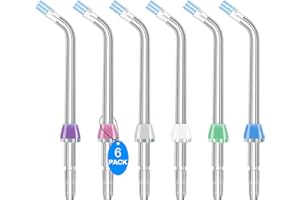 IIYL Replacement Tips for Water Flosser, Plaque Seeker Tips Compatible with Waterpik and Other Oral Irrigators, Plaque Remove Bristles (6-Pack)