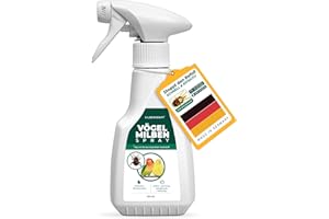 ‎SILBERKRAFT Silberkraft Milbenspray 250 ml, Milbenschutz für Ziervögel, Singvögel & Geflügel, für Wellensittich, Kanarienvogel, Papagei, Beo, Großsittich & Brieftaube, Gegen rote Vogelmilbe und Parasiten