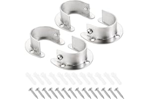 Hicello 4 szt. 32 mm łączniki szynowe do szafy, wsporniki karnisza do zasłon, wspornik drążka na ubrania, uchwyty na drążki wiszące, okucia szynowe do szafy ze stali nierdzewnej do łazienki, szafki