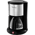 Cafetera De Filtro Moulinex Subito - 12 Tazas, Apagado Automático, Jarra De Vidrio, Color Negro E Inox