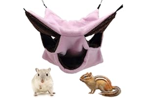 NALCY Kleintierkäfig-Hängematte, Kleine Tiere-Hängematte, 3-lagige Zucker-Hängematte, Hamsterkäfig-Zubehör, Gemütliches Kleintierbett für Chinchilla, Papagei, Zucker, Frettchen, Ratten, Hamster