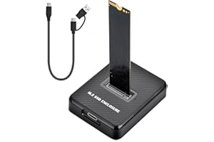Amtake M.2 NVMe & SATA Festplatten Docking Station, 10Gbps NVMe USB Adapter für M-Key B+M Key, USB 3.1 Gen2 Duales Protokoll M2 SSD Gehäuse für 2230 2242 2260 2280 SSD