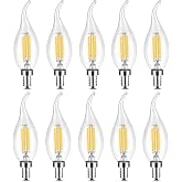 AmberLED 10 Pieces Curved Spark Plug Bulb 4W Transparent Filament Rustic LED Bulb &ndash; E14 Hear, 3200K Daylight Light - Cata - Chandelier Bulb