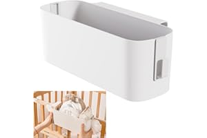 SVUPUE Panier de Rangement à Suspendre pour Chevet, Multifonction Boîte de Rangement à Suspendre, Étagère de Rangement de Chevet, avec 2 Crochet, Sac de Rangement Suspendu avec Crochets, Blanc