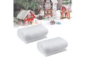 ADERTOS 2 PCS Manta de Nieve Navideña, 0.7 * 1m Manta de Nieve Falsa, Rollo de Manta de Nieve Decoración Navideña, Alfombra de Nieve Artificial para Decoración de Fondo de Aldea Navideña