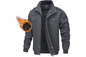TACVASEN Uomo Giacca Militare Invernale Jacket Casual Interno in Pile Caldo collo in Piedi