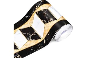 GKKBUFF Modern Geometric Wall Covering PVC Wallpaper Border Borders Stickers Border Decortaive Tile Stickers Kitchen Cabinet Toilet Border for Ceiling/Corner/Mirror/Furniture/Door/Wardrobe/Home Decor