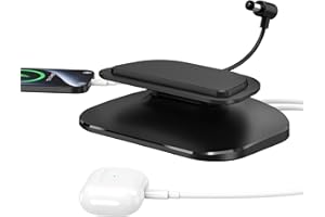 PlusAcc Adjustable Charging Stand for Show 8 3rd Gen Stand with USB C and USB A Charging ports Charging Station for iPhone/Airpods Smartphones & Smartwatch & Show 8 3rd Gen (Black)