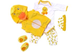 ZIYIUI Reborn Baby Dolls Clothes 22 inch Outfit Accessories Yellow Duck 5pcs Set for 20-22 Inch Reborn Doll Newborn Girl&Boy Baby Clothing Baby Sets
