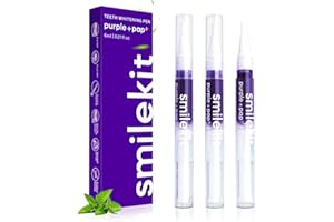 PFLAROSA Zahnaufhellung Stift (3 Stück)- Sofort Bleaching für weißere Zähne, Teeth Whitening Pen gegen Kaffee-Tee-Nikotinverfärbungen, Zähne aufhellen mit purpurnem Gel (Schnellwirkend & Minzaroma)