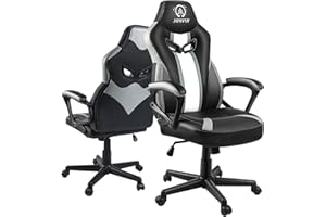 ‎JOYFLY JOYFLY Bürostuhl Ergonomischer Gaming Stuhl mit Lordosenstütze Computerstuhl PC-Stuhl mit Höhenverstellbar Racing Stil, Erwachsene Junge(Schwarz)