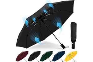 HEXSOLID Parapluie Pliant Résistant Vent Fort Automatique Solide Grande Taille Incassable Parapluie Anti Tempete Voyage Portable Compact Parapluie Pour Homme et Femme