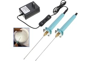 HONFITAT ExcLent 2pcs cortador de la pluma de poliestireno eléctrico cortador de la espuma del alambre de la goma caliente Styro herramientas cuchillo de corte-enchufe de la UE