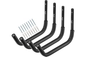 HEAVDACE Ganchos de almacenamiento resistentes para kayak de interior de garaje, colgador de pared de 15.3 pulgadas, 2 pares de estantes de almacenamiento de canoa para tabla de remo, escalera, tabla de surf, snowboard