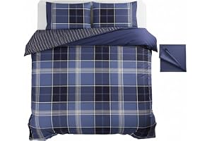 Rapport Argyle påslakanset, polyester-bomull, blå, dubbel
