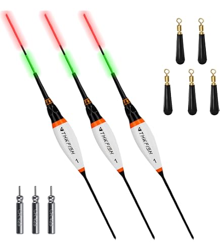 Lot De 3 Flotteurs De Pêche LED Intelligents Begonia - Détection De Gravité, 3 Tailles (1.2g/1.8g/2.2g) Avec Base - Parfaits Pour La Pêche En Lac De Nuit