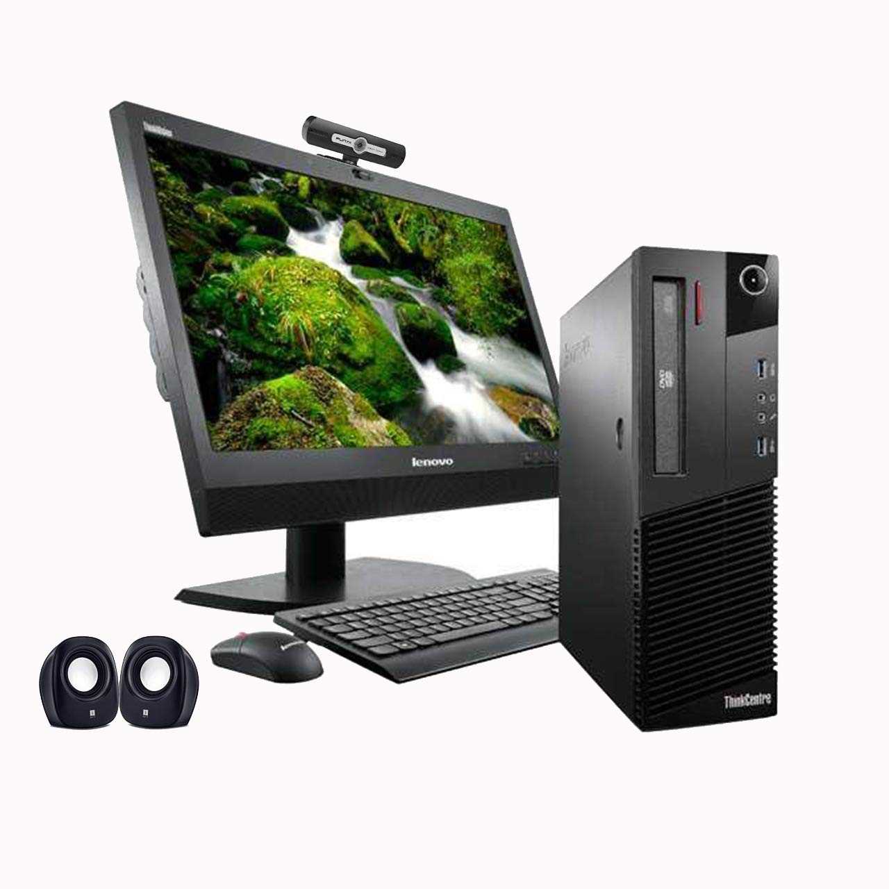 (Renewed) Lenovo ThinkCenter 19 inch, All in One Desktop Set ( Intel i5 2400, 8GB, 500GB HDD, 19 inches HD Monitor, Keyboard, Mouse, HD Webcam, Mic, Speakers, Wifi), Windows 10 Pro, MS Office