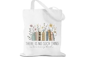 CUNEGRA Book Tote Bag for Women, Book Lover Gifts Cute Cotton Book Bag Totes for Bookish Bookworm, Foldable Grocery Bag for School Work Shopping Reusable