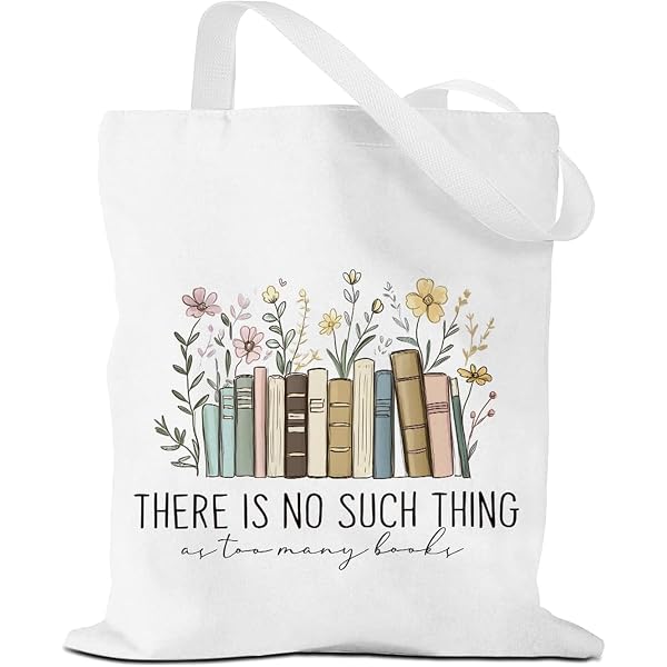 Faithful Prints All I Need Is A Good Book And A Cup Of Tea Tote Bag | Borsa per la spesa in 100% cotone per gli amanti dei libri, regalo di Natale