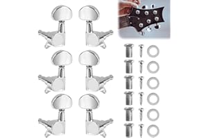 KIKI FANCY 6Pcs Guitar Tuning Pegs, Half-Circle Closed-End Locking Machine Heads for Electric Guitars, Durable Guitar Parts, High-Precision Tuning Pegs